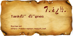 Tankó Ágnes névjegykártya